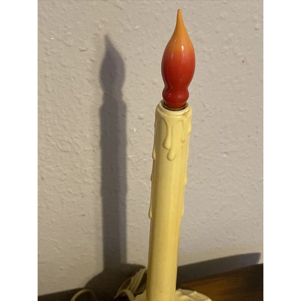 2 Vintage NOMA Electric Window Candle Flame Light Christmas